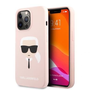 Karl Lagerfeld iPhone 13 Pro Cover Liquid Silicone Ljusrosa