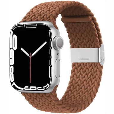 Flettet Elastik Armbånd Apple Watch 7 (45mm) - Brun