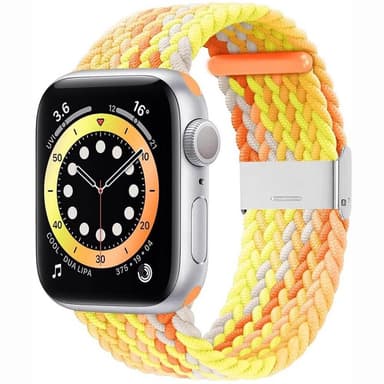 Flettet Elastik Armbånd Apple watch 6 (44mm) - Gradientorange
