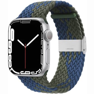 Flettet Elastik Armbånd Apple Watch 7 (45mm) - blågrøn