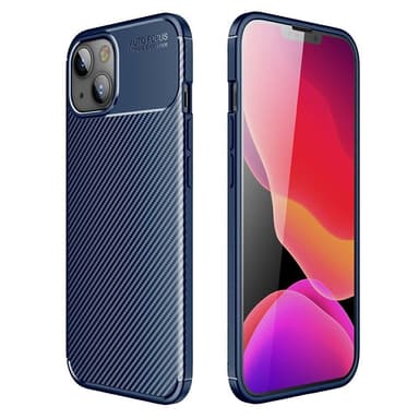 SKALO iPhone 13 Carbon Fiber TPU cover - Blå