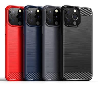 SKALO iPhone 13 Pro Max Armor Carbon Stødsikker TPU-cover - Sort