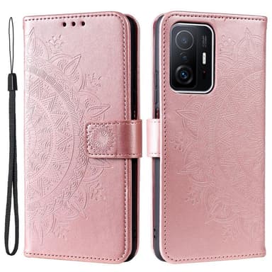 SKALO Xiaomi 11T/11T Pro Mandala Flip Cover - Rosa guld