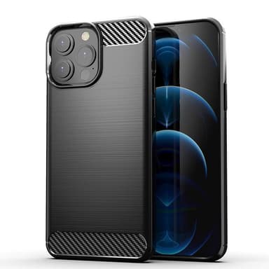 SKALO iPhone 13 Pro Max Armor Carbon Stødsikker TPU-cover - Sort