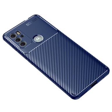 SKALO Moto G60S Carbon Fiber TPU cover - Blå