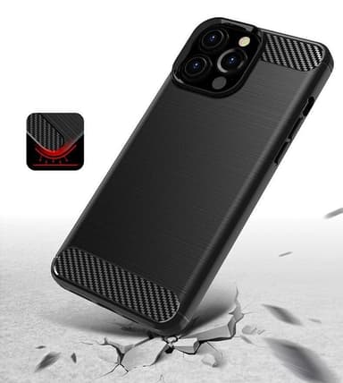 SKALO iPhone 13 Pro Max Armor Carbon Stødsikker TPU-cover - Sort