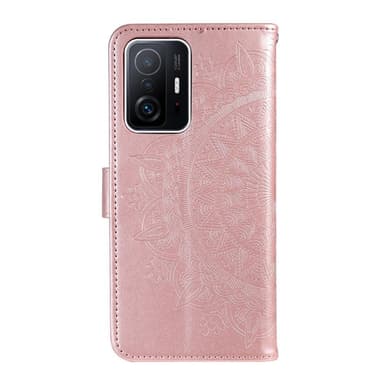 SKALO Xiaomi 11T/11T Pro Mandala Flip Cover - Rosa guld