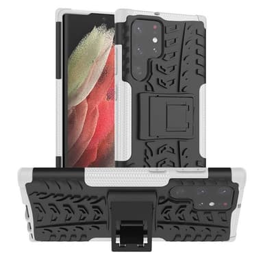Stødbestandigt cover med stativ Samsung Galaxy S22 Ultra  - hvid