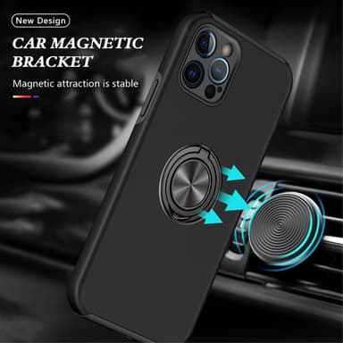 iPhone 13 Pro Fingerring Kickstand Hybrid Taske - Sort