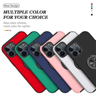 iPhone 13 Pro Fingerring Kickstand Hybrid Taske - Sort
