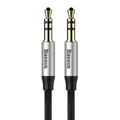 Baseus Yiven M30 ljudkabel 3,5mm - 3,5mm 1m Silver/Svart