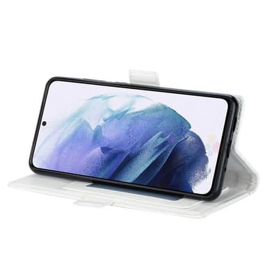 Flower wallet cover 4-kort Samsung Galaxy S22 Plus - Hvid