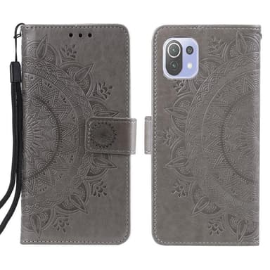 SKALO Xiaomi Mi 11 Lite Mandala Flip Cover - Grå