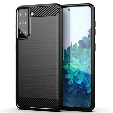SKALO Samsung S21 FE Armor Carbon Stødsikker TPU-cover - Sort