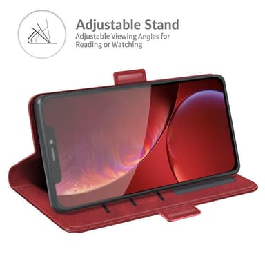SKALO iPhone 13 Pro Max Premium Wallet Flip Cover - Rød