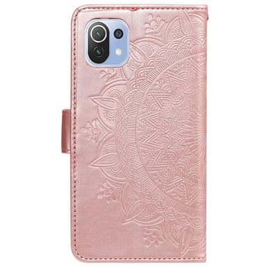 SKALO Xiaomi Mi 11 Lite Mandala Flip Cover - Rosa guld