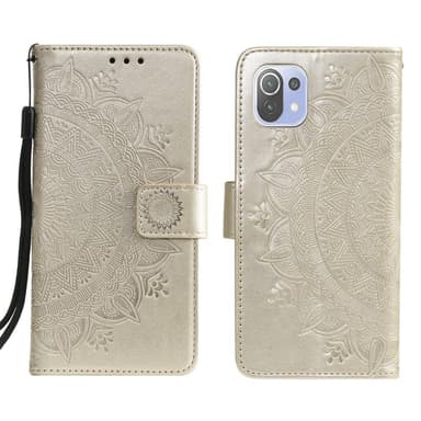 SKALO Xiaomi Mi 11 Lite Mandala Flip Cover - Guld
