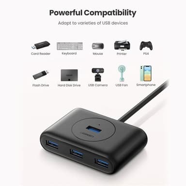USB-Hub med 4 stk USB 3.0-porte