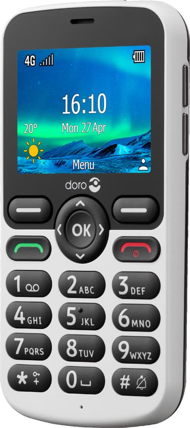 Doro 5861 mobiltelefon (hvid/sort)