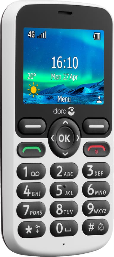 Doro 5861 mobiltelefon (hvid/sort)