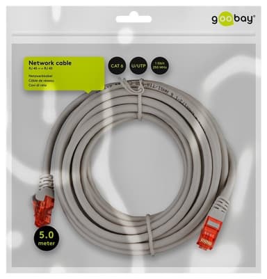 Goobay Netværkskabel CAT 6, U/UTP, grå