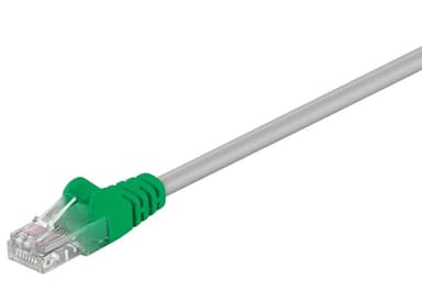 Goobay Krydset netværkskabel CAT 5e, U/UTP, grå-grøn, 10 m