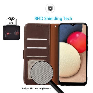 Samsung Galaxy S22+ RFID-blokering KHAZNEH telefoncover - brun/blå