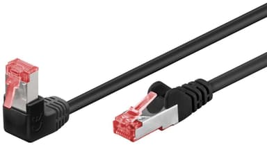 Goobay Netværkskabel CAT 6 vinklet 1x 90°, S/FTP (PiMF), sort, 10 m