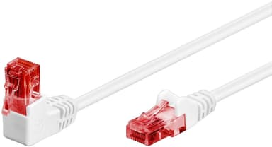 Netværkskabel CAT 6 vinklet 1x 90°, U/UTP, hvid