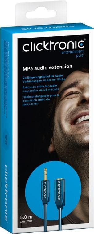 3,5 mm AUX-forlængerkabel, stereo