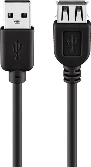 USB 2.0 höghastighetsförlängningskabel, svart