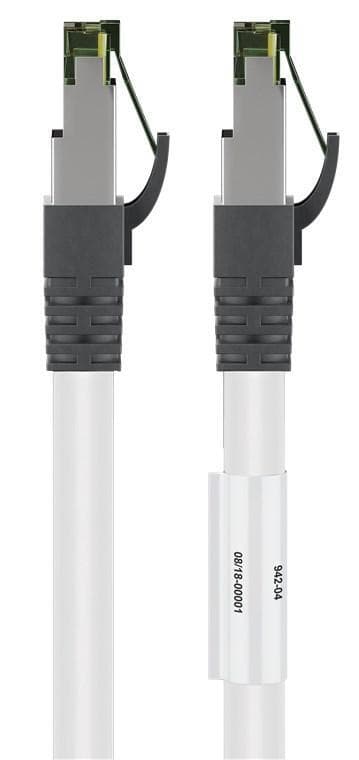 Goobay RJ45 (CAT 6A, 500 MHz) patchkabel med CAT 8.1 S/FTP råkabel, hvid