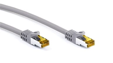 Goobay RJ45 netværkskabel S/FTP (PiMF), 500 MHz, med CAT 7 råkabel, grå, 0,5 m