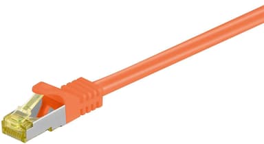 Goobay RJ45 netværkskabel S/FTP (PiMF), 500 MHz, med CAT 7 råkabel, orange, 0,25 m