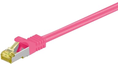Goobay RJ45 netværkskabel S/FTP (PiMF), 500 MHz, med CAT 7 råkabel, magenta, 1 m