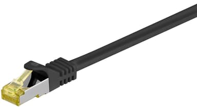 RJ45 netværkskabel S/FTP (PiMF), 500 MHz, med CAT 7 råkabel, sort, 0,25 m
