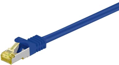 RJ45 netværkskabel S/FTP (PiMF), 500 MHz, med CAT 7 råkabel, blå, 0,25 m