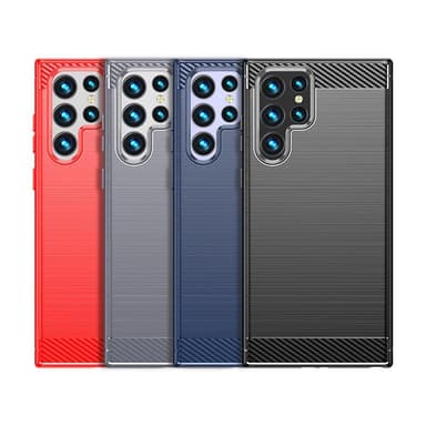 SKALO Samsung S22 Ultra Armor Carbon Stødsikker TPU-cover - Sort