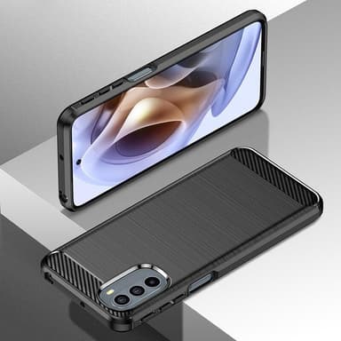 SKALO Moto G31 / G41 Armor Carbon Stødsikker TPU-cover - Rød