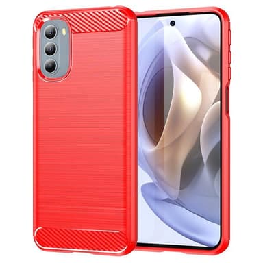 SKALO Moto G31 / G41 Armor Carbon Stødsikker TPU-cover - Rød