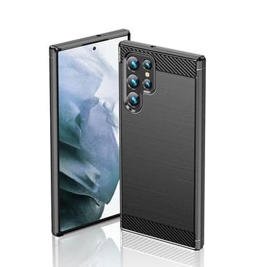 SKALO Samsung S22 Ultra Armor Carbon Stødsikker TPU-cover - Sort