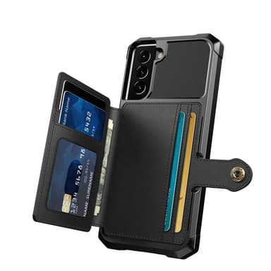 SKALO Samsung S22+ Stødsikker cover med pung - Sort