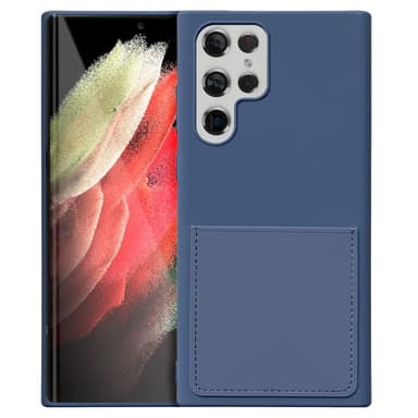 SKALO Samsung S22 Ultra Ultratynde kortholdere TPU-cover - Blå