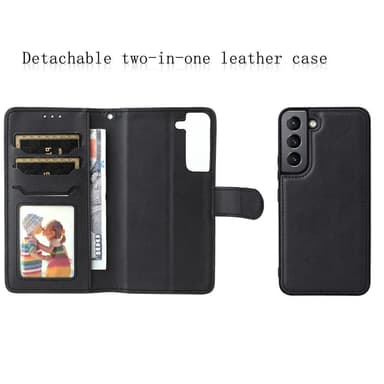 SKALO Samsung S22 Magnetisk cover/tegnebog ""2 i 1"" - Sort