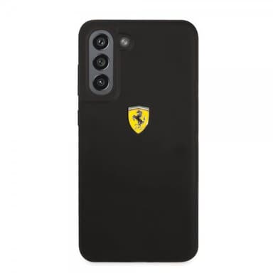Ferrari Samsung Galaxy S21 FE Cover Metal Logo Sort