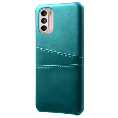 SKALO Moto G31 / G41 PU-læder Kortholder Cover - Turkis
