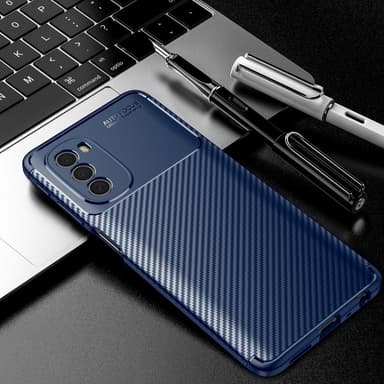 SKALO Moto G51 Carbon Fiber TPU cover - Blå