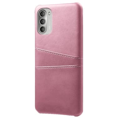 SKALO Moto G51 PU-læder Kortholder Cover - Rosa guld