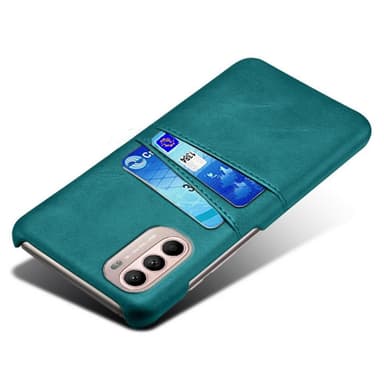 SKALO Moto G31 / G41 PU-læder Kortholder Cover - Turkis
