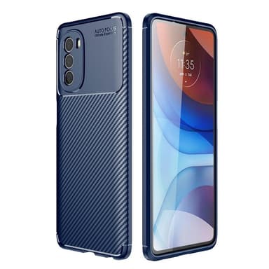 SKALO Moto G51 Carbon Fiber TPU cover - Blå